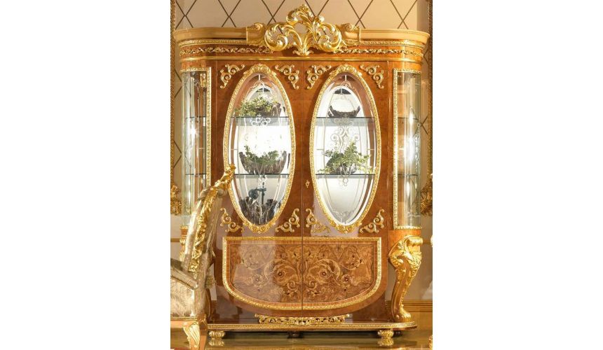 Breakfronts & China Cabinets Home of the Czar Collection. Elegant two glass door display cabinet