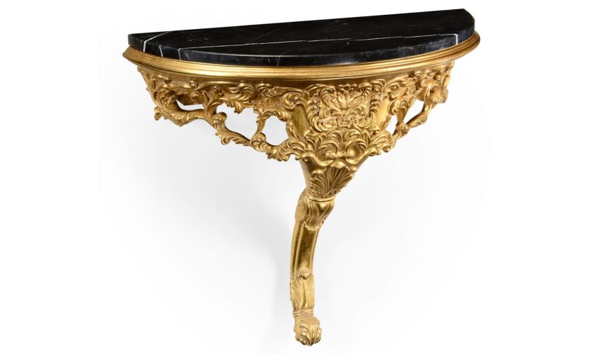 Console & Sofa Tables Rococo Style Gilded Living Room Console Table-01