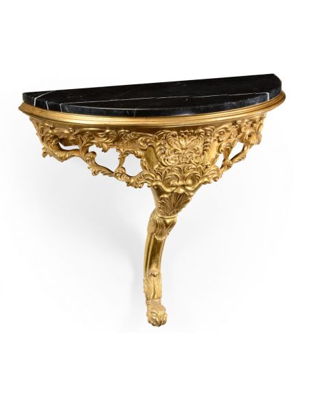Rococo Style Gilded Living Room Console Table-01