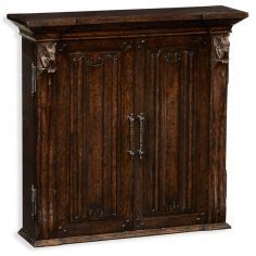 Square & Rectangular Side Tables Dark oak Linenfold Panelled Dartboard Cabinet-19