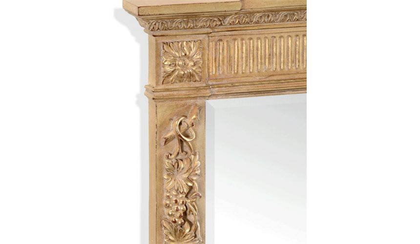 Foyer and Center Tables Large Rectangular Gilded Mirror-40