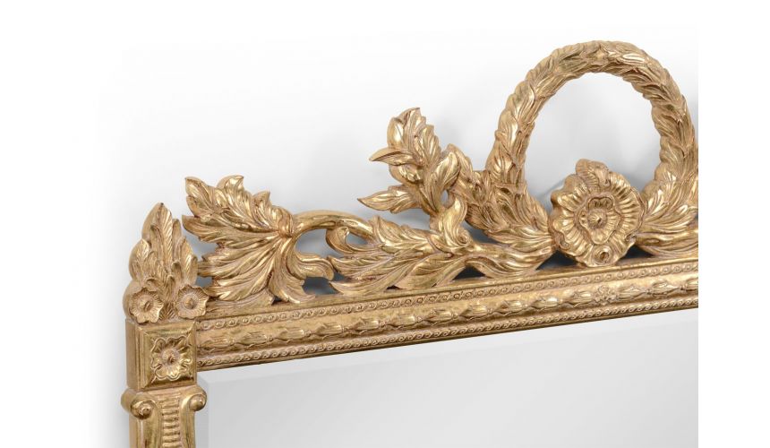 Foyer and Center Tables Large Rectangular Gilded Wall Mirror-41