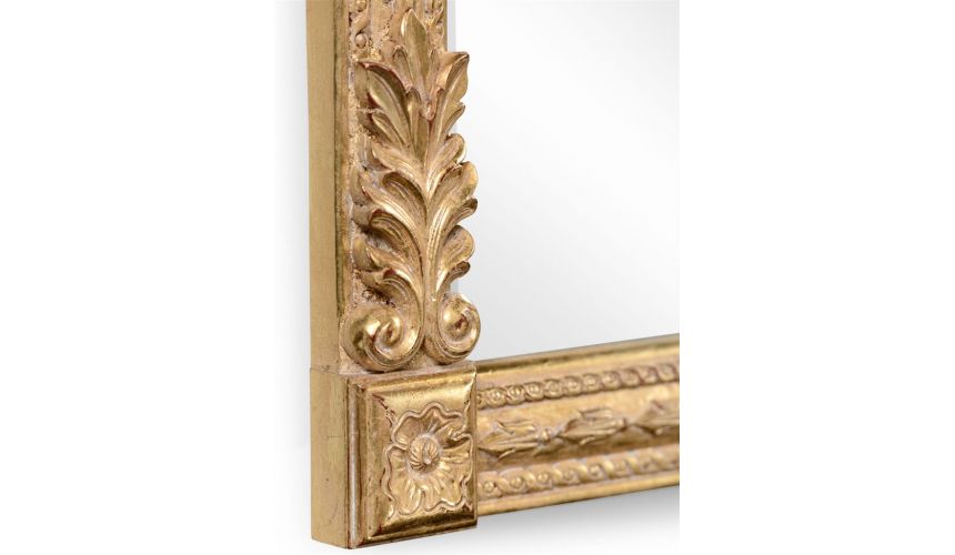 Foyer and Center Tables Large Rectangular Gilded Wall Mirror-41