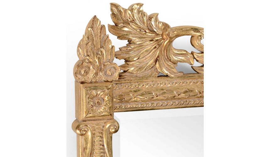 Foyer and Center Tables Large Rectangular Gilded Wall Mirror-41