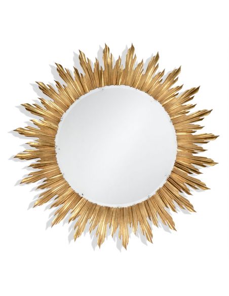Louis XIV Large Gilt Sunburst Mirror-61