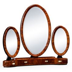 Square & Rectangular Side Tables Rosewood Veneered Triple Dressing Mirror-71