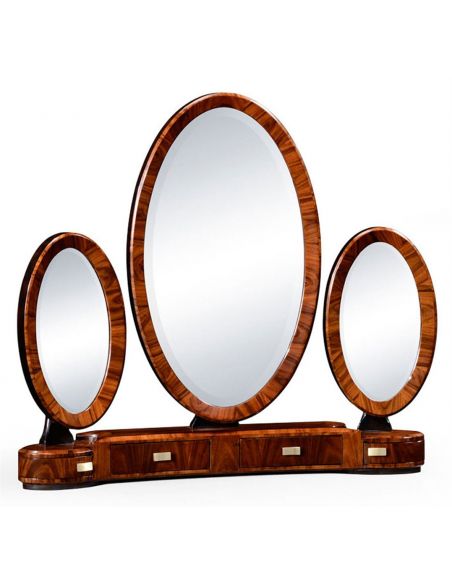 Rosewood Veneered Triple Dressing Mirror-71