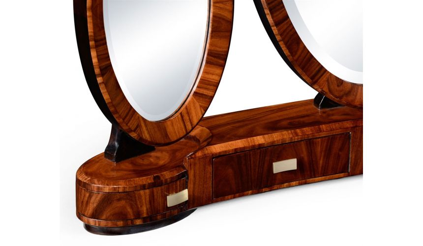 Square & Rectangular Side Tables Rosewood Veneered Triple Dressing Mirror-71