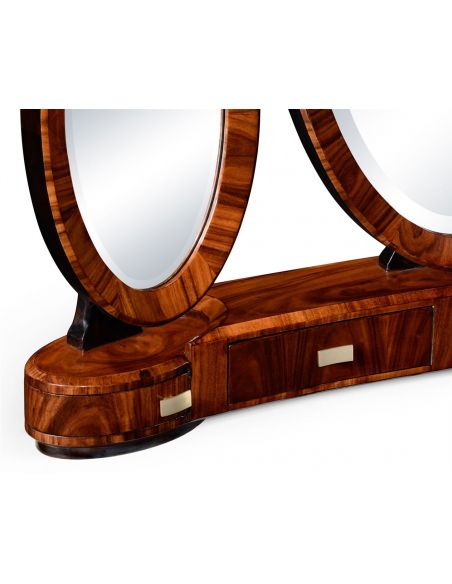 Square & Rectangular Side Tables Rosewood Veneered Triple Dressing Mirror-71
