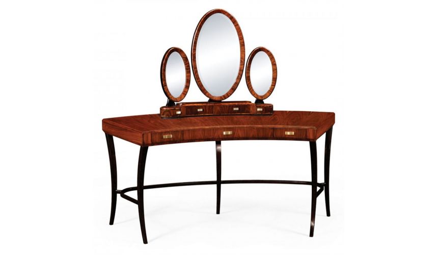 Square & Rectangular Side Tables Rosewood Veneered Triple Dressing Mirror-71