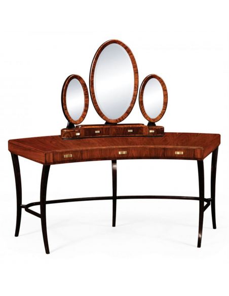 Square & Rectangular Side Tables Rosewood Veneered Triple Dressing Mirror-71