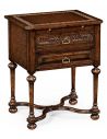 Dark Brown Oak Side Table with 2 Drawer-72
