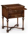 Dark Brown Oak Side Table with 2 Drawer-72