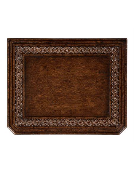 Dark Brown Oak Side Table with 2 Drawer-72
