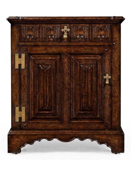 Square & Rectangular Side Tables Dark Brown Oak Distressed Bedside Cabinets-73