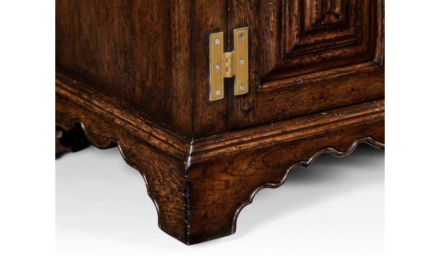 Square & Rectangular Side Tables Dark Brown Oak Distressed Bedside Cabinets-73