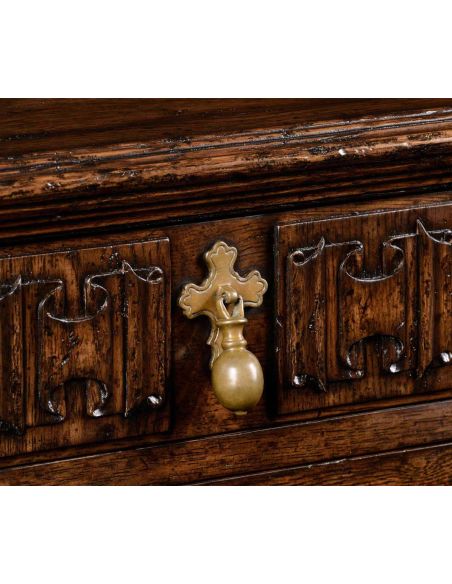 Square & Rectangular Side Tables Dark Brown Oak Distressed Bedside Cabinets-73