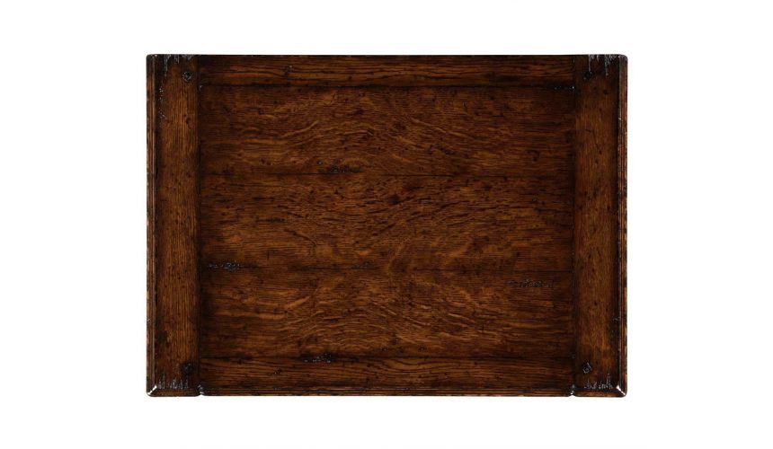 Square & Rectangular Side Tables Dark Brown Oak Distressed Bedside Cabinets-73