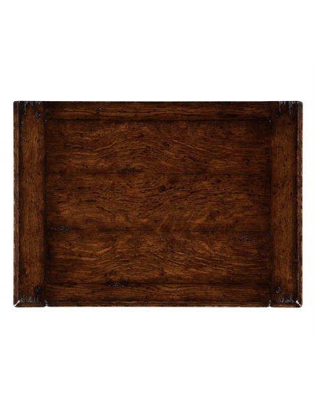 Square & Rectangular Side Tables Dark Brown Oak Distressed Bedside Cabinets-73