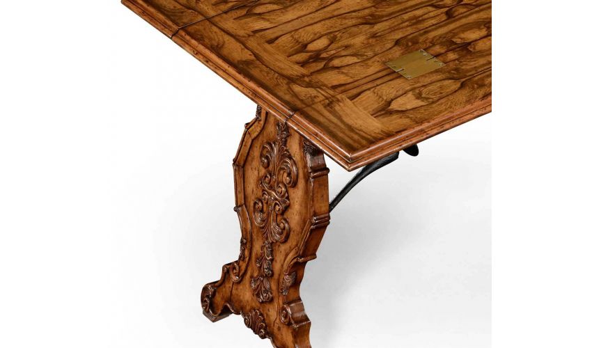 Distressed Walnut Wood Hunt Table-74