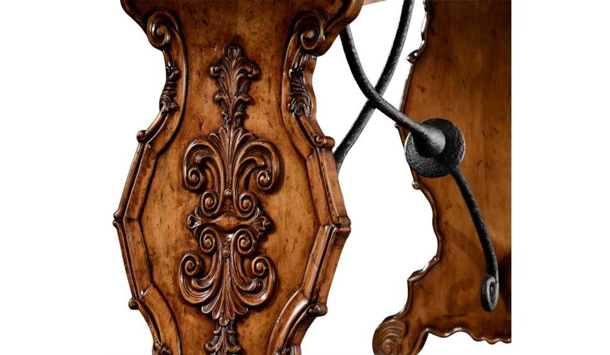 Distressed Walnut Wood Hunt Table-74