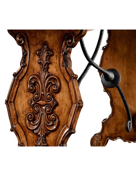 Distressed Walnut Wood Hunt Table-74