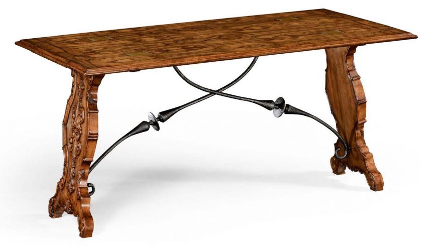 Distressed Walnut Wood Hunt Table-74