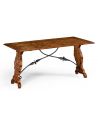 Distressed Walnut Wood Hunt Table-74