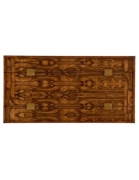 Distressed Walnut Wood Hunt Table-74