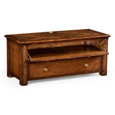 Rectangular Walnut Low Entertainment Unit Furniture-78 2