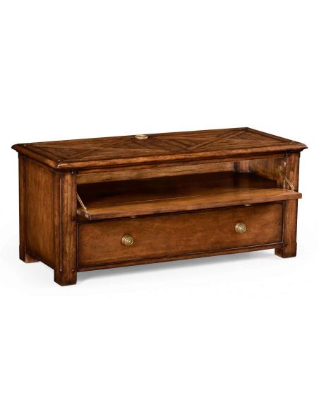 Rectangular Walnut Low Entertainment Unit Furniture-78