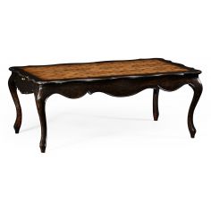 Rectangular and Square Coffee Tables French Style Distressed Black Painted Coffee Table-81