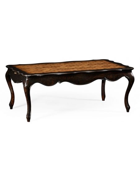 French Style Distressed Black Painted Coffee Table-81