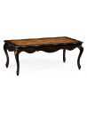 Rectangular and Square Coffee Tables French Style Distressed Black Painted Coffee Table-81