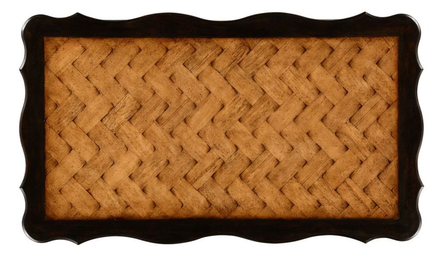 Rectangular and Square Coffee Tables French Style Distressed Black Painted Coffee Table-81