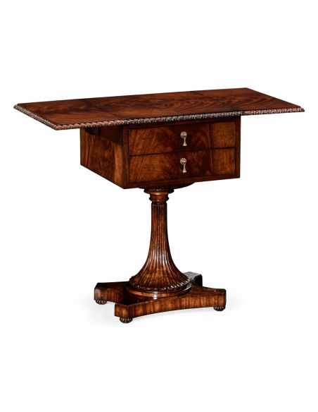 Square & Rectangular Side Tables Mahogany Side Table with Drawers-86