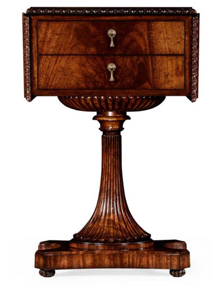 Square & Rectangular Side Tables Mahogany Side Table with Drawers-86
