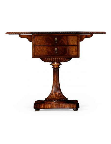 Square & Rectangular Side Tables Mahogany Side Table with Drawers-86