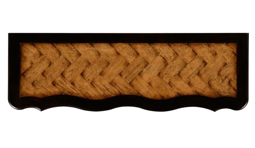 French Provincial style Distressed Black Painted Console Table-88