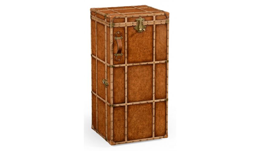 Square & Rectangular Side Tables Travel Trunk Style Wine and Cocktail Cabinet-89