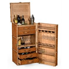 Square & Rectangular Side Tables Travel Trunk Style Wine and Cocktail Cabinet-89 2