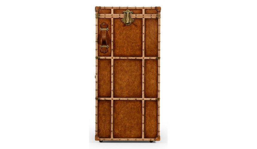 Square & Rectangular Side Tables Travel Trunk Style Wine and Cocktail Cabinet-89