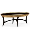 Modern Furniture Oval Black Lacquer and Coffee Table-10