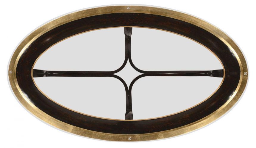 Modern Furniture Oval Black Lacquer and Coffee Table-10