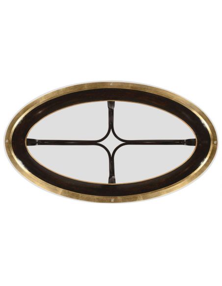 Modern Furniture Oval Black Lacquer and Coffee Table-10
