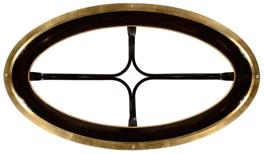 Modern Furniture Oval Black Lacquer and Coffee Table-10