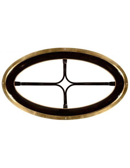 Modern Furniture Oval Black Lacquer and Coffee Table-10