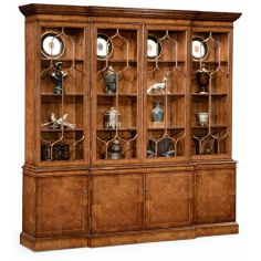 Breakfronts & China Cabinets Large Breakfronted Triple Display or Bookcase-13
