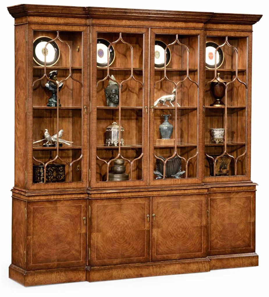 Breakfronts & China Cabinets Large Breakfronted Triple Display or Bookcase-13