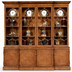 Breakfronts & China Cabinets Large Breakfronted Triple Display or Bookcase-13 2